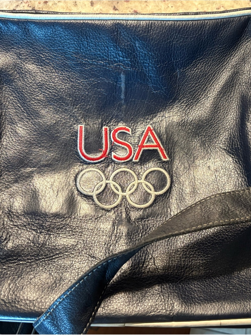 Roots USA Olympic Logo Zipper Messenger Bag